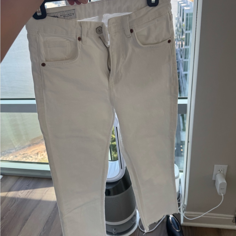 Zara Off-White Denim Pants